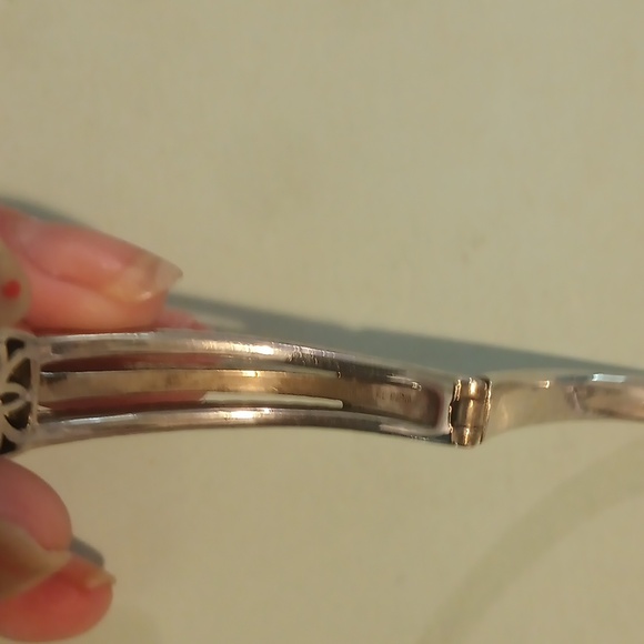 Ralph Lauren sterling silver 14 kt diamond bangle bracelet - Picture 4 of 5